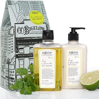 C.O. Bigelow Apothecary Duo, Lime Coriander Body Care Gift Box with Body Soap &amp; Lotion, Gift Set of Two - Moisturizing Lotion &amp; Liquid Body Wash for Dry Skin - 10fl oz Each