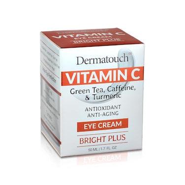 DERMATOUCH Vitamin C Eye Cream with Green Tea Caffeine &amp; Turmeric, 1.7 fl oz - Made in America