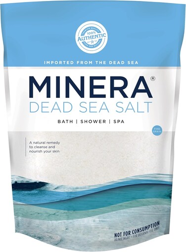 Minera Dead Sea Salt, 100% Pure &amp; Natural, 10 lbs. Fine Grain (0-1.7 mm) Bulk Bag, Easily Dissolving Dead Sea Salts for Soaking &amp; Bathing, Skin Nourishing Fine Sea Salt, Unscented