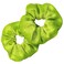 Kenz Laurenz Hair Scrunchies - 2 Velvet Hair Ties for Women Girls, Neon Green