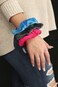 Kenz Laurenz Velvet Scrunchies Pack - 2 Hair Ties for Women, Ponytail Holders, and Hair Accessories (Maroon)