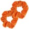 Kenz Laurenz Velvet Hair Scrunchies - 2 Hair Ties and Ponytail Holders for Women and Girls with Elastic Hair Bands (Orange)