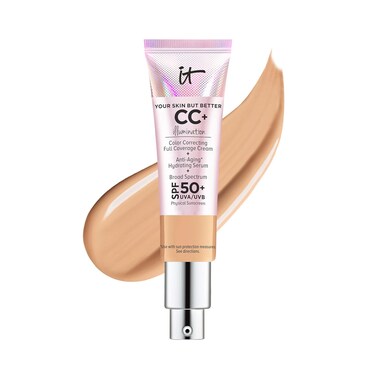 IT Cosmetics Your Skin But Better CC+ Cream Illumination - Color Correcting Cream, Full-Coverage Foundation, Hydrating Serum &amp; SPF 50+ Sunscreen Radiant Finish 1.08 fl oz