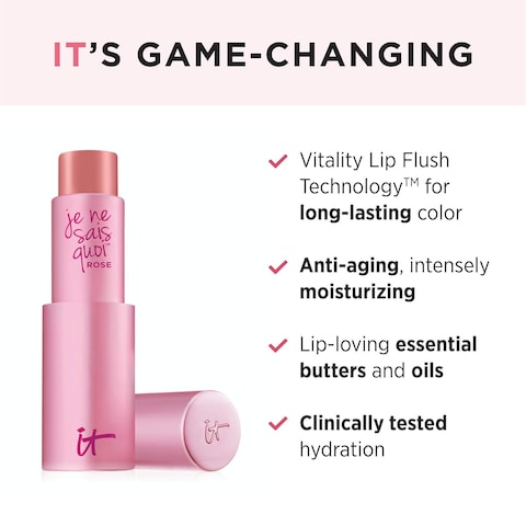 IT Cosmetics Je Ne Sais Quoi Lip Treatment - Anti-Aging Lip Balm - Reacts with Your Lips to Create a Customized Color - With Essential Oils &amp; Antioxidants - 0.11 Oz