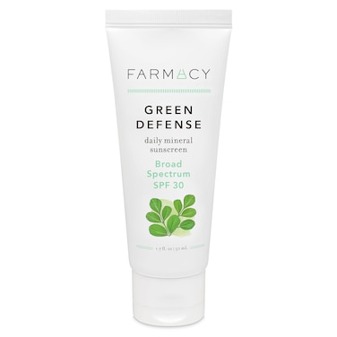 Farmacy Mineral Face Sunscreen SPF 30 - Broad Spectrum Zinc Oxide Sunscreen for Face - Daily Defense Sheer Mineral Sunscreen for Sensitive Skin - Absorbs Quickly + Leaves No White Cast (50ml)