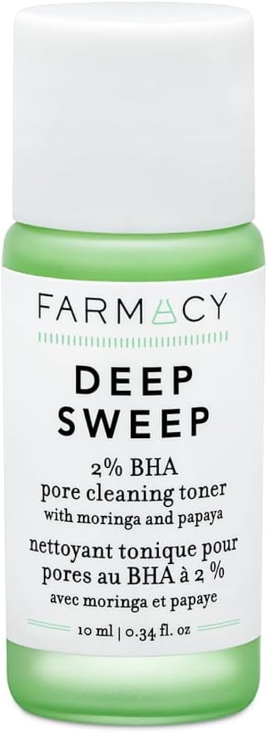 Farmacy 2% Salicylic Acid Toner for Face - Deep Sweep Gentle BHA Exfoliant for Oily Skin - Refines Texture with Papaya Enzymes &amp; Moringa Water for a Healthy-Looking Complexion (10ml)