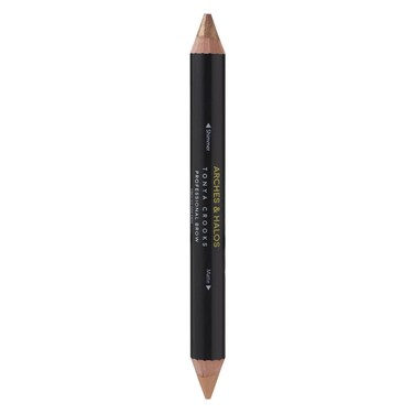 Arches &amp; Halos Brow Highlighting and Concealer Crayon - Golden - Shaping and Shimmer Eyebrow Stick and Highlighter Duo - Soft, Ultra Creamy Formula - Define, and Sculpt for Sharp Brows - 0.176 oz