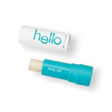 Hello Moisturizing Vegan Lip Balm SPF 15, Sweet Mint with Coconut Oil, Beeswax Free, Petrolatum Free, and Parabens Free, 0.15 Ounce