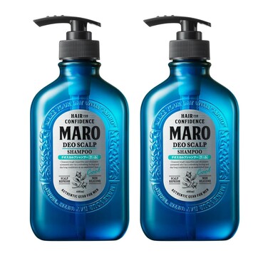 MARO Deo Scalp Shampoo - Soothing Cool Shampoo Cleanser Designed to Remove Dirt &amp; Odor at the Root - Refreshes &amp; Hydrates Scalp, Prevents Flakes &amp; Itchiness - Gift for Men - 13.5 oz / 400 ml (2 Pack)