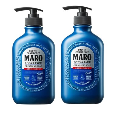 MARO Body &amp; Face Cool Cleansing Soap (2-Pack)   All-In-One Mens Bodywash &amp; Face Wash Shower Gel with Cooling Effect, Mens Body Soap That Removes Dirt &amp; Oil, Deep Cleans Pores, Bodywash Gifts for Men