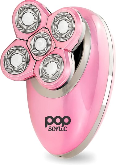 Pop Sonic Shaver for Women (Rose Gold) - 5 Head Women's Electric Shaver - 360 Degree Flawless Hair Remover for Women w/Battery, USB Charging Cord, &amp; Cleaning Brush   Waterproof Trimmer for Women