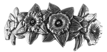 Daffodil Hair Clip, Hand Crafted Metal Barrette Made in the USA with a Large 80mm Clip by Oberon Design