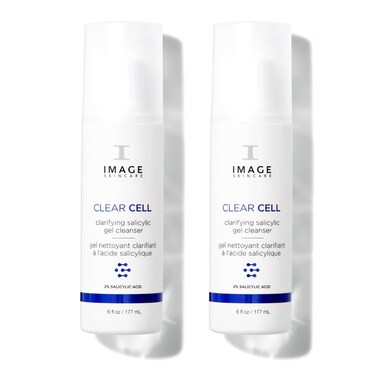 IMAGE Skincare, CLEAR CELL Salicylic Gel Cleanser, Gentle Foaming Face Wash Removes Excess Oil and Shine for Oily Prone Skin, 6 oz (Pack of 2)