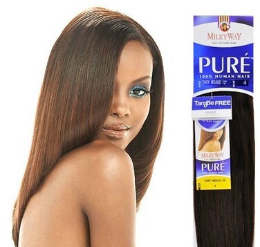 MilkyWay Human Hair Weave Pure Yaki 8" #4