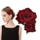 Rose Flower Hair Clip 3D Red Roses Flower Hair Accessories Comb Piece for Girls Women Bride Wedding Hair Clip Flamenco Dancer Hairpins Headwear Barrette Styling Tools Accessories Deep Red