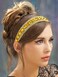 Sparkly Rhinestone Headband Yellow Crystal Padded Wide Hairband Glitter Shine for Daily Women Yellow