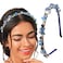 Urieo Blue Crystal Headband for Women and Girls Rhinestone Hair Band Party Wedding Jeweled Hair Accessories