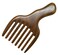 Hair/Beard Pick/Comb &ndash; Made Of One Whole Piece Of Natural Green Sandal Wood With Fantastic Handle (Wide Tooth)