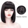 Short Black Wigs for Women Costume 12'' Black Bob Wig with Bangs Cute Natural Soft Hair Wigs for Daily Party AD016BK1