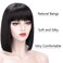Short Black Wigs for Women Costume 12'' Black Bob Wig with Bangs Cute Natural Soft Hair Wigs for Daily Party AD016BK1