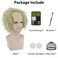 Ruina Wigs for Costume Men with Makeup Set Green Wig for Scary Halloween Costume Men Cute Wavy Short Green Wigs for Halloween Costume Cosplay R057