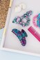 Lilly Pulitzer Blue/Pink/Green Women's Hair Tie Scrunchie with Bow Detail, Bringing Mermaid Back