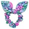 Lilly Pulitzer Blue/Pink/Green Women's Hair Tie Scrunchie with Bow Detail, Bringing Mermaid Back