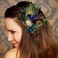 Yokawe Peacock Feather Hair Clip Peacock Fascinator with Rhinestone 1920s Flapper Fascinator Wedding Dance Party Hair Accessories for Women