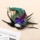 Yokawe Peacock Feather Hair Clip Peacock Fascinator with Rhinestone 1920s Flapper Fascinator Wedding Dance Party Hair Accessories for Women