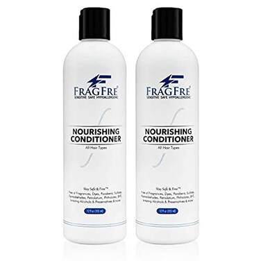 Fragrance Free Conditioner 12 oz (2-Pack Gift Set) - Parabens Free Hypoallergenic - Hair Conditioner for Sensitive Skin - Deep Conditioning for Normal Treated and Fragile Hairs - Vegan GF/CF