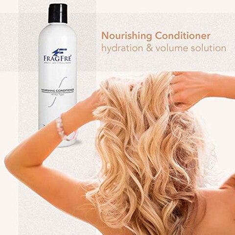 Fragrance Free Conditioner 12 oz (3-Pack Gift Set) - Parabens Free Hypoallergenic - Hair Conditioner for Sensitive Skin - Deep Conditioning for Normal Treated and Fragile Hairs - Vegan GF/CF