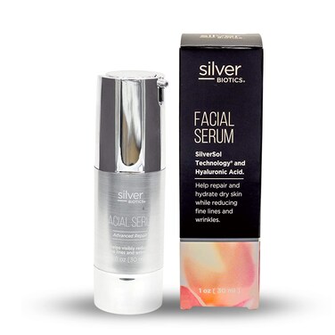 Silver Biotics Anti-aging Colloidal Nano-Silver Facial Serum Gel   Great For Blemishes, Scars &amp; More All Natural Face Care   20 PPM Silversol + 2% Hyaluronic Acid   1 fl oz