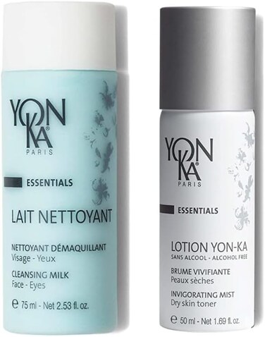 Yon-Ka Travel Set Lait Nettoyant Facial Cleanser &amp; Makeup Remover with Travel Lotion PS Hydrating Face Toner