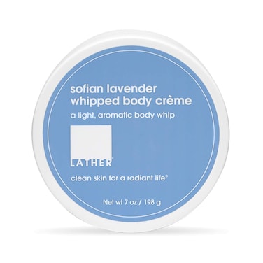 LATHER Body Cream - Sofian Lavender Whipped Body Butter - Rich Daily Body Moisturizer for Deep Hydration - Nourishing &amp; Non-Greasy for Long Lasting Moisture - Essential Oil Blend - 7 Oz