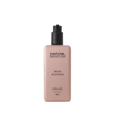 Routine   Moon Sisters 350ml Natural Body Cream. Rose, Neroli &amp; Lavender. Botanicals   No Synthetic Fragrance   Vegan   Clinically Tested   Hands   Body   Signature Scent