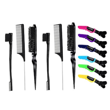 Rat Tail Combs, Hair Clips for Styling and Sectioning, Edge and Teasing Brushes, Parting Combs for Braiding.