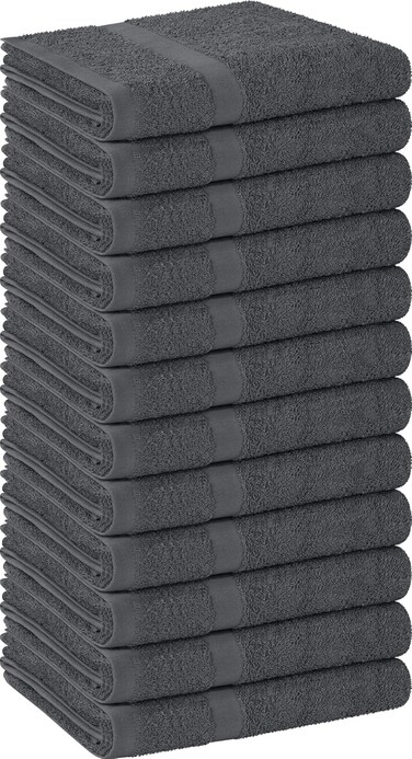 Utopia Towels - Salon Towel, Pack of 12 (Not Bleach Proof, 16 x 27 Inches) Highly Absorbent Cotton Towels for Hand, Gym, Beauty, Hair, Spa, and Home Hair Care, Grey