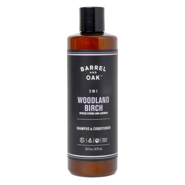 Barrel and Oak - 2-in-1 Shampoo &amp; Conditioner, Men's Shampoo &amp; Conditioner Set, Hair Care for Men, Cleanses Hair &amp; Scalp, Natural Moisturizer, Essential Oil-Based Scent, Vegan (Woodland Birch, 16 oz)
