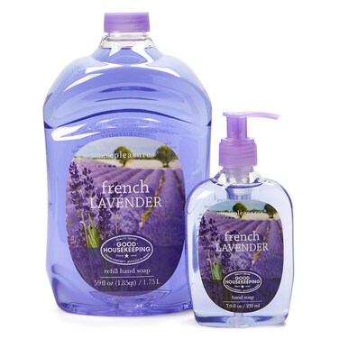 SIMPLE PLEASURES Premium Hand Soap Collection - French Lavender Scent, 7.9 oz Bottle with Jumbo 59 oz Refill - Goodhousekeeping Seal Approved - Multiple Scents Handsoap - Lavendar Hand Soap Refills