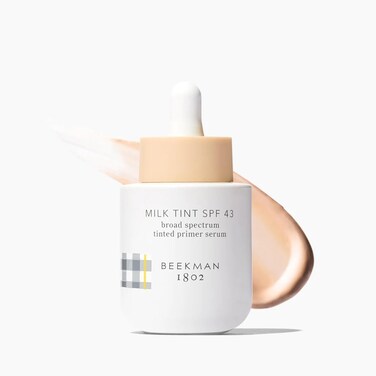 Beekman 1802 Milk Tint Face SPF 43 - Oxybenzone Free - 1 oz - Tinted Mineral Sunscreen, Makeup Primer &amp; Moisturizer - Blends Seamlessly - Good for Sensitive Skin - Cruelty Free