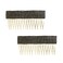 Ettika Gold Tone Plated Hair Accessories for Women   Dynasty Hair Side Comb Set of 2 with Black Crystals   Hair Accessory Set