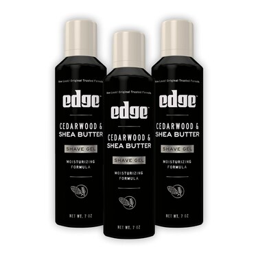 Edge Shave Gel for Men, Cedarwood &amp; Shea Butter, 7oz (3 Pack) - Shaving Gel For Men That Moisturizes, Protects and Soothes To Help Reduce Skin Irritation (Packaging May Vary)