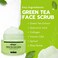 Green Tea Matcha Face Scrub, Gentle Exfoliating Cleanser with Hyaluronic Acid, Collagen, Vitamin C &amp; E, Apricot, and Shea Butter, Hydrating and Nourishing Facial Exfoliator for Blackhead Removal