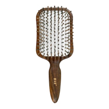 Natural Wooden Paddle Hair Brush- Eco-Friendly 100% Wood Detangling Hairbrush for Women Men and Kids - Reduce Frizz and Massage Scalp