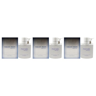 Myrurgia Yacht Man Metal EDT Spray Men 3.4 oz Pack of 3