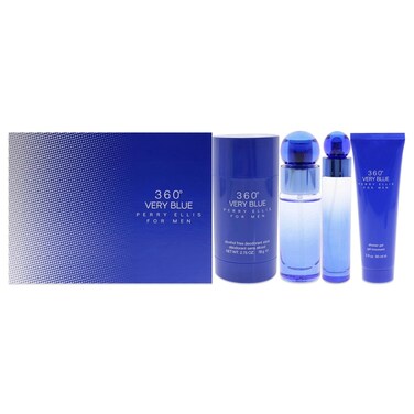 Perry Ellis 360 Very Blue For Men 4 PCS Eau De Toilette Gift Set