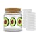 Spiral Hair Ties in Avocadoze Decorative Glass Jar by Studio Oh! - 14-Count Clear Spiral Ties for Hair with Reusable Glass Jar - Won't Damage or Crease Hair