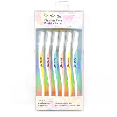 The Cr&egrave;me Shop Flawless Face Precision Razors, Dermaplaning Tool for Face, Face Razors for Women (Pack of 6)