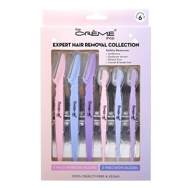 The Cr&egrave;me Shop Expert Removal Collection Dermaplaning Tool for Face   Face Razors for Women   Stocking Stuffers for Women (Pack of 6)