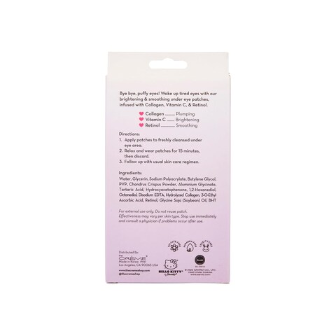 The Cr&egrave;me Shop Hello Kitty Bye Bye Puffy Eyes Under Eye Patches, Korean Eye Mask - 3 Pairs